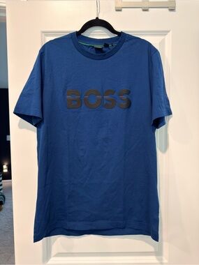 BOSS Men's Royal Blue Logo Crew Tee